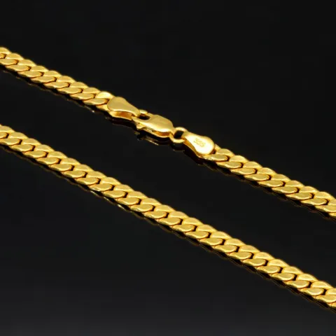 Noble, fein gearbeitete Panzerkette aus edlem Gold (8K, 333 Gelbgold ca. 11,8g) ca. 60cm, 4mm