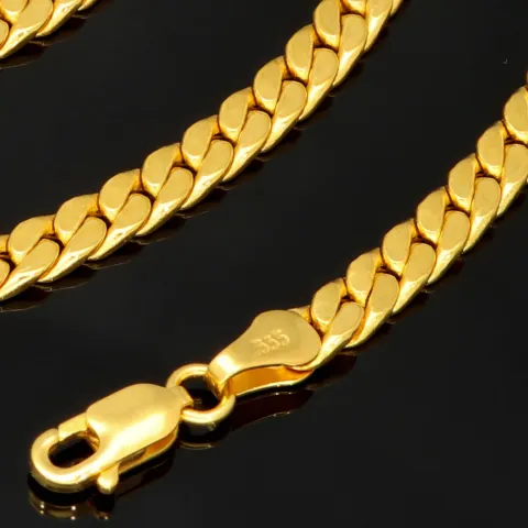 Noble, fein gearbeitete Panzerkette aus edlem Gold (8K, 333 Gelbgold ca. 11,8g) ca. 60cm, 4mm