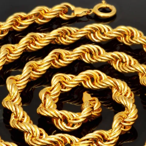 XXXL Kordelkette, hochwertig gearbeitet in ca. 95 cm MEGA Länge und ca. 8mm Breite aus edlem 585 Gold (14k)