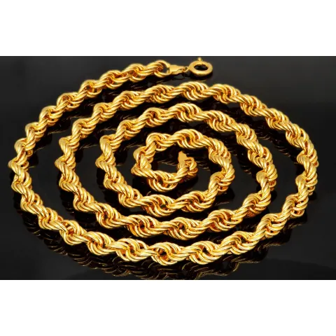 XXXL Kordelkette, hochwertig gearbeitet in ca. 95 cm MEGA Länge und ca. 8mm Breite aus edlem 585 Gold (14k)