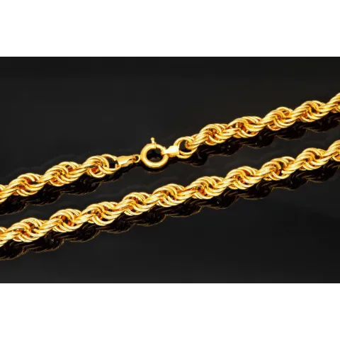 XXXL Kordelkette, hochwertig gearbeitet in ca. 95 cm MEGA Länge und ca. 8mm Breite aus edlem 585 Gold (14k)