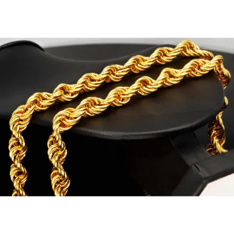 XXXL Kordelkette, hochwertig gearbeitet in ca. 95 cm MEGA Länge und ca. 8mm Breite aus edlem 585 Gold (14k)