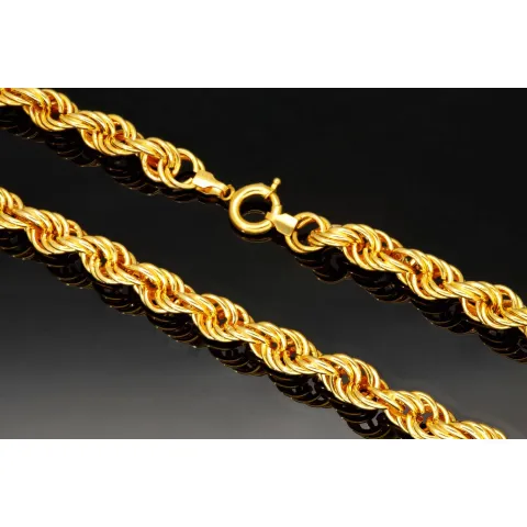 XXXL Kordelkette, hochwertig gearbeitet in ca. 95 cm MEGA Länge und ca. 8mm Breite aus edlem 585 Gold (14k)