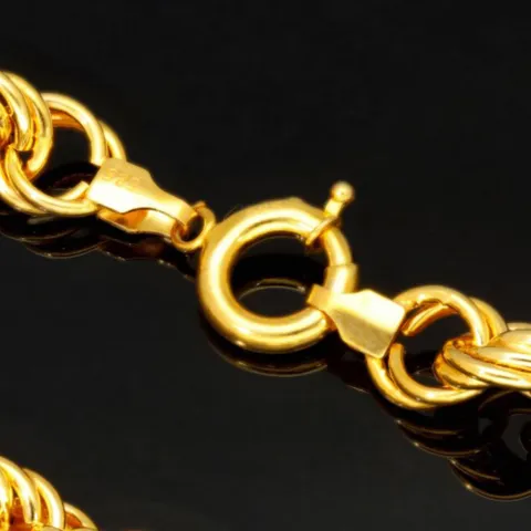 XXXL Kordelkette, hochwertig gearbeitet in ca. 95 cm MEGA Länge und ca. 8mm Breite aus edlem 585 Gold (14k)
