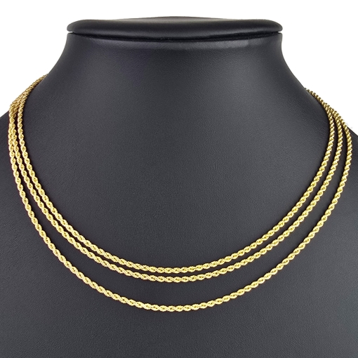 Dreireihige, edel verarbeitete Kordelkette - Gold-Armband aus funkelndem 8K 333er Gelbgold (ca. 43,5cm)