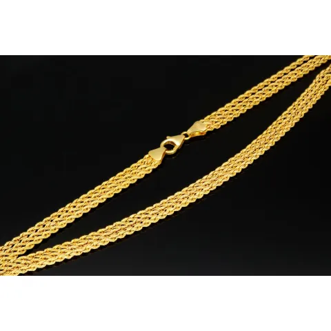 Dreireihige, edel verarbeitete Kordelkette - Gold-Armband aus funkelndem 8K 333er Gelbgold (ca. 43,5cm)