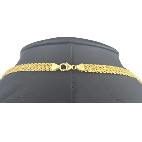 Dreireihige, edel verarbeitete Kordelkette - Gold-Armband aus funkelndem 8K 333er Gelbgold (ca. 43,5cm)