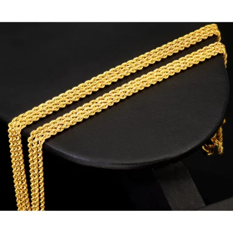 Dreireihige, edel verarbeitete Kordelkette - Gold-Armband aus funkelndem 8K 333er Gelbgold (ca. 43,5cm)