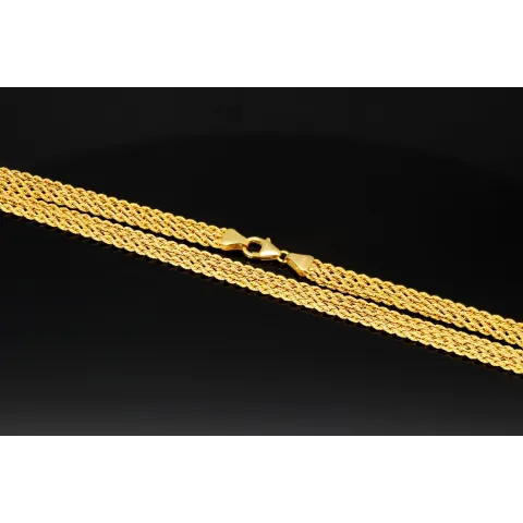 Dreireihige, edel verarbeitete Kordelkette - Gold-Armband aus funkelndem 8K 333er Gelbgold (ca. 43,5cm)