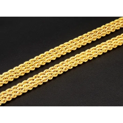 Dreireihige, edel verarbeitete Kordelkette - Gold-Armband aus funkelndem 8K 333er Gelbgold (ca. 43,5cm)
