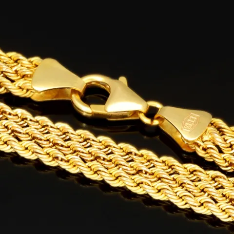 Dreireihige, edel verarbeitete Kordelkette - Gold-Armband aus funkelndem 8K 333er Gelbgold (ca. 43,5cm)