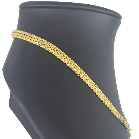 Dreireihige, edel verarbeitete Kordelkette - Gold-Armband aus funkelndem 8K 333er Gelbgold (ca. 43,5cm)