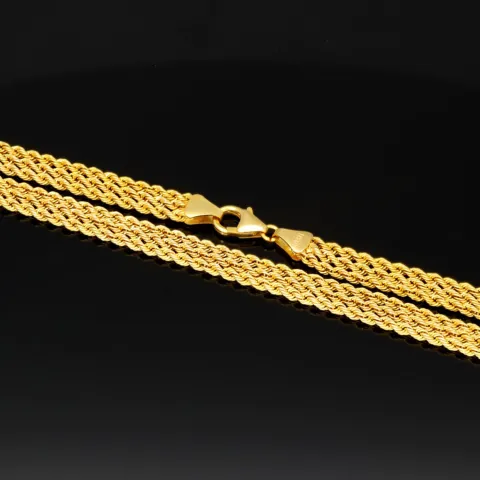 Dreireihige, edel verarbeitete Kordelkette - Gold-Armband aus funkelndem 8K 333er Gelbgold (ca. 43,5cm)