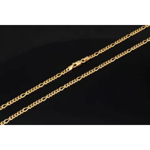 Hochwertig gearbeitete Goldkette / Figarokette aus funkelndem Gold (333 / 8K Gelbgold) - ca. 60cm lang, ca. 3mm