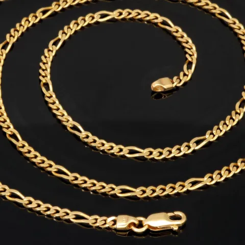 Hochwertig gearbeitete Goldkette / Figarokette aus funkelndem Gold (333 / 8K Gelbgold) - ca. 60cm lang, ca. 3mm