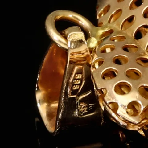 Kunstvoller Delfin-Anhänger in edlem Design aus hochwertigem Gold (14K 585 Gelbgold)