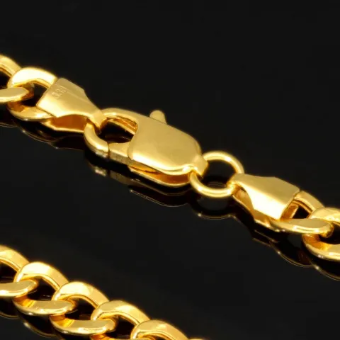 Außergewöhnliche Panzerkette aus edlem 8K, 333 Bicolor Gold (Gelbgold und Weißgold) mit feinem Zirkoniabesatz in ca. 43cm und 5mm, ca. 9,4g