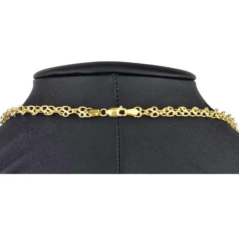 Edle Goldkette für Damen in außergewöhnlichem Design aus glänzendem 375 (9k) Gelbgold in ca. 50cm Länge