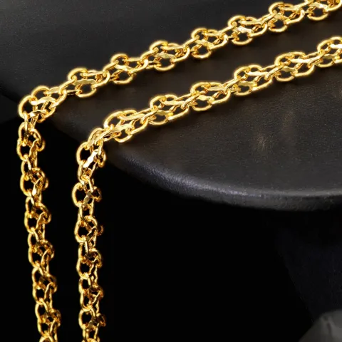 Edle Goldkette für Damen in außergewöhnlichem Design aus glänzendem 375 (9k) Gelbgold in ca. 50cm Länge