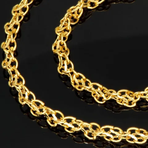 Edle Goldkette für Damen in außergewöhnlichem Design aus glänzendem 375 (9k) Gelbgold in ca. 50cm Länge