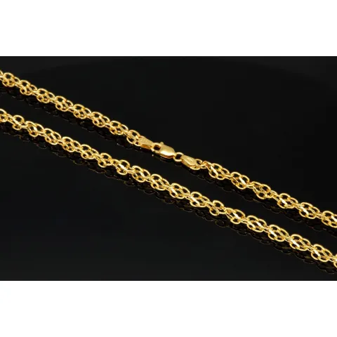 Edle Goldkette für Damen in außergewöhnlichem Design aus glänzendem 375 (9k) Gelbgold in ca. 50cm Länge