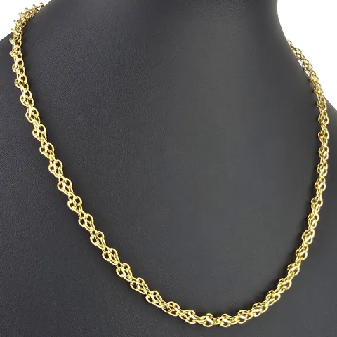 Edle Goldkette für Damen in außergewöhnlichem Design aus glänzendem 375 (9k) Gelbgold in ca. 50cm Länge