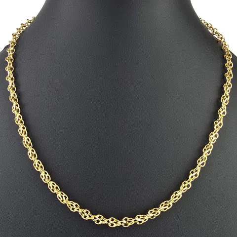 Edle Goldkette für Damen in außergewöhnlichem Design aus glänzendem 375 (9k) Gelbgold in ca. 50cm Länge