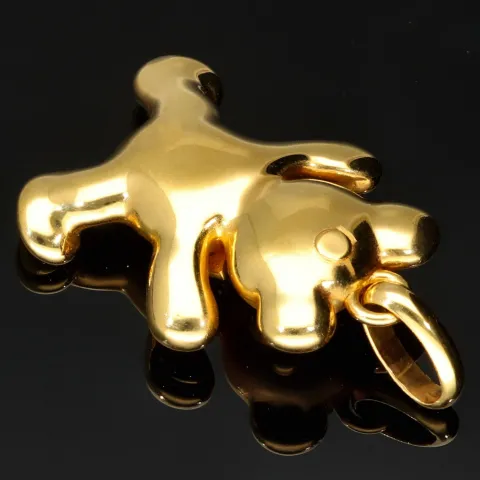 Hochwertig gearbeiteter Teddy Bär-Anhänger aus edlem 9K 375 Gelbgold und Weißgold in Bicolor-Design mit feinem Zirkoniabesatz