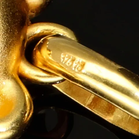 Hochwertig gearbeiteter Teddy Bär-Anhänger aus edlem 9K 375 Gelbgold und Weißgold in Bicolor-Design mit feinem Zirkoniabesatz
