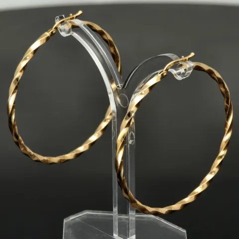 Spiral-Creolen in edlem Twist-Design aus hochwertigem 585er / 14K Gold