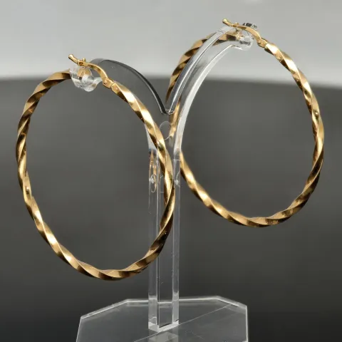 Spiral-Creolen in edlem Twist-Design aus hochwertigem 585er / 14K Gold