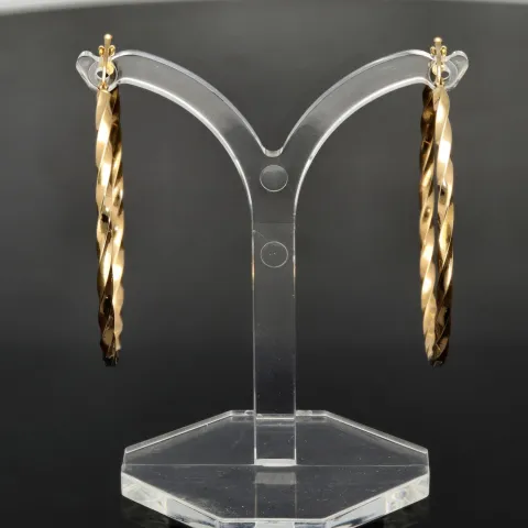 Spiral-Creolen in edlem Twist-Design aus hochwertigem 585er / 14K Gold