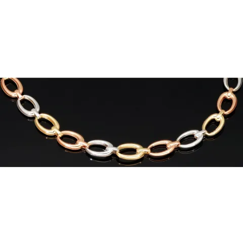 Elegantes Damen-Armband in außergewöhnlichem Tricolor-Design aus 585er 14k Gold (Gelbgold, Roségold und Weißgold) ca. 19,5 cm