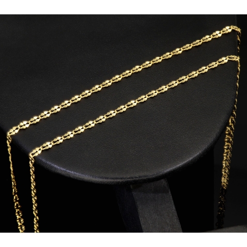 Funkelnde Goldkette in feinem, zeitlosen Design aus exquisitem 585 14k Gold (ca. 50cm lang, 2,5mm breit)