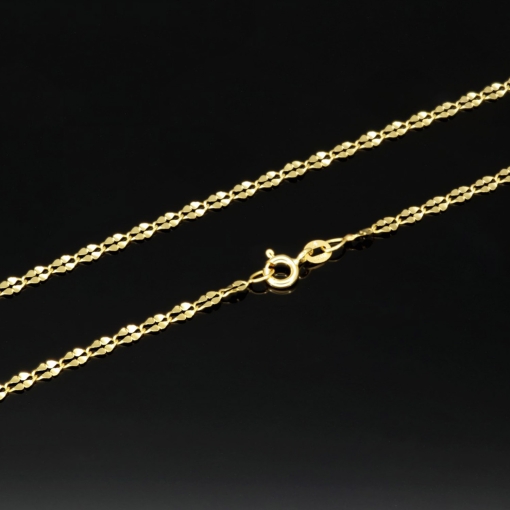 Edle Goldkette in außergewöhnlichem Design aus hochwertigem 585 14k Gold (ca. 45cm lang, 2,5mm breit)
