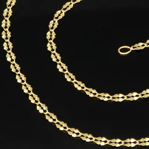 Edle Goldkette in außergewöhnlichem Design aus hochwertigem 585 14k Gold (ca. 45cm lang, 2,5mm breit)