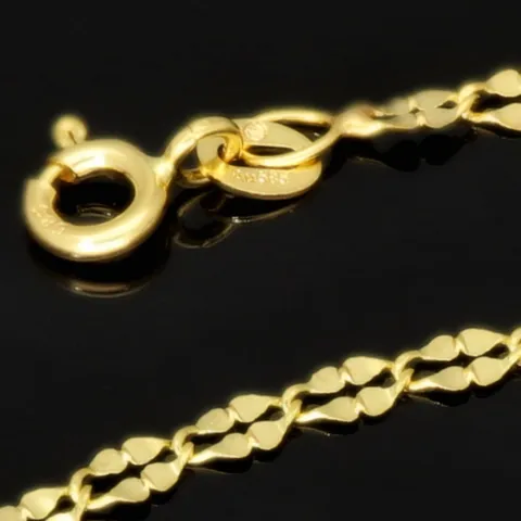 Edle Goldkette in außergewöhnlichem Design aus hochwertigem 585 14k Gold (ca. 45cm lang, 2,5mm breit)