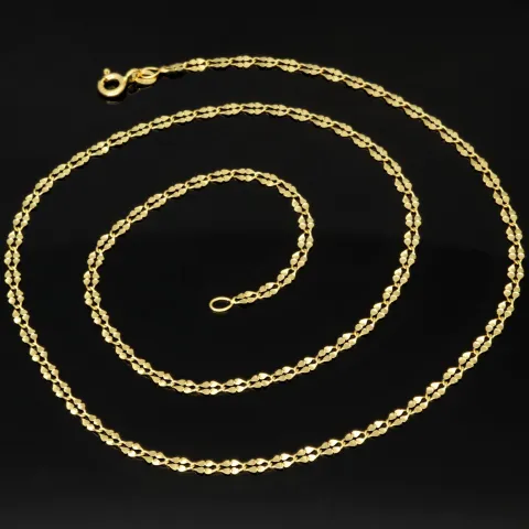 Edle Goldkette in außergewöhnlichem Design aus hochwertigem 585 14k Gold (ca. 45cm lang, 2,5mm breit)