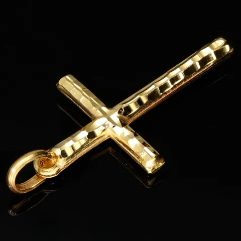 Sehr schönes Kreuz mit außergewöhnlichem Dekor aus Gold 14k (585er) Gelbgold
