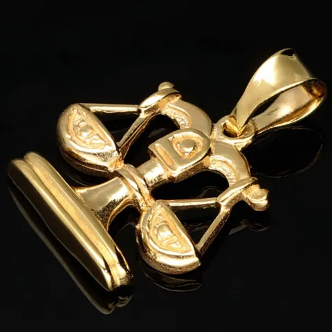 Glänzender Sternzeichen "Waage" - Anhänger - hochwertig gearbeitet - aus edlem 14K 585 Gold