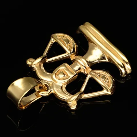 Glänzender Sternzeichen "Waage" - Anhänger - hochwertig gearbeitet - aus edlem 14K 585 Gold