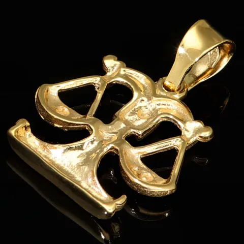 Glänzender Sternzeichen "Waage" - Anhänger - hochwertig gearbeitet - aus edlem 14K 585 Gold