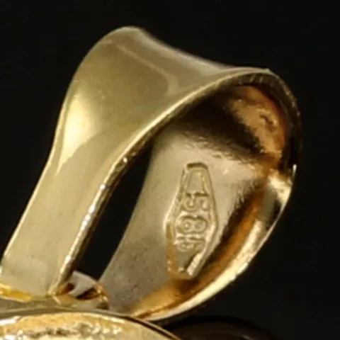 Glänzender Sternzeichen "Waage" - Anhänger - hochwertig gearbeitet - aus edlem 14K 585 Gold