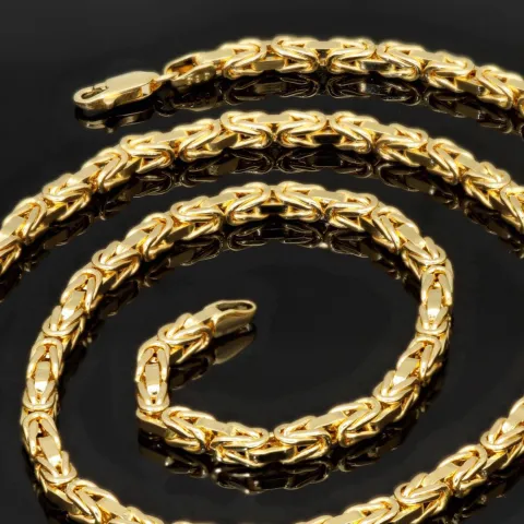 Exquisite Königskette aus hochwertigem 585er Gelbgold (14k)- 65cm lang, 4 mm breit, 19,1g