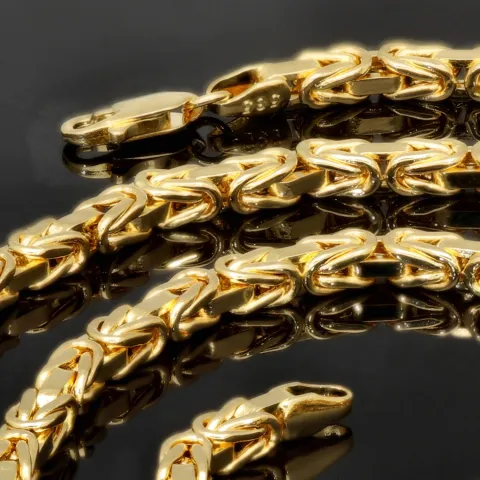 Exquisite Königskette aus hochwertigem 585er Gelbgold (14k)- 65cm lang, 4 mm breit, 19,1g