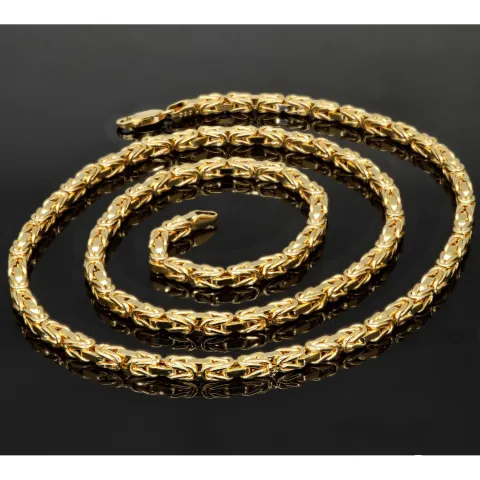 Exquisite Königskette aus hochwertigem 585er Gelbgold (14k)- 65cm lang, 4 mm breit, 19,1g