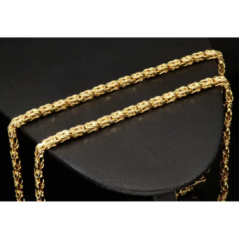 Exquisite Königskette aus hochwertigem 585er Gelbgold (14k)- 65cm lang, 4 mm breit, 19,1g