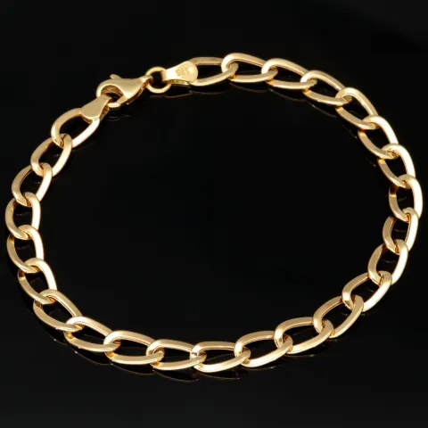 Zeitloses Panzerarmband aus edlem 585 14k Gold (hochglanzpoliert) in ca. 19cm Länge und ca. 6mm Breite