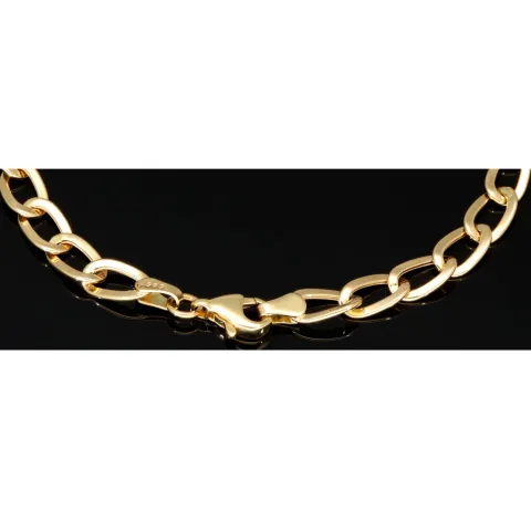 Zeitloses Panzerarmband aus edlem 585 14k Gold (hochglanzpoliert) in ca. 19cm Länge und ca. 6mm Breite