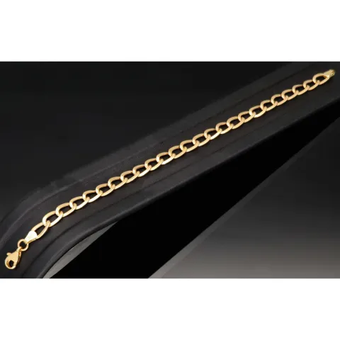 Zeitloses Panzerarmband aus edlem 585 14k Gold (hochglanzpoliert) in ca. 19cm Länge und ca. 6mm Breite